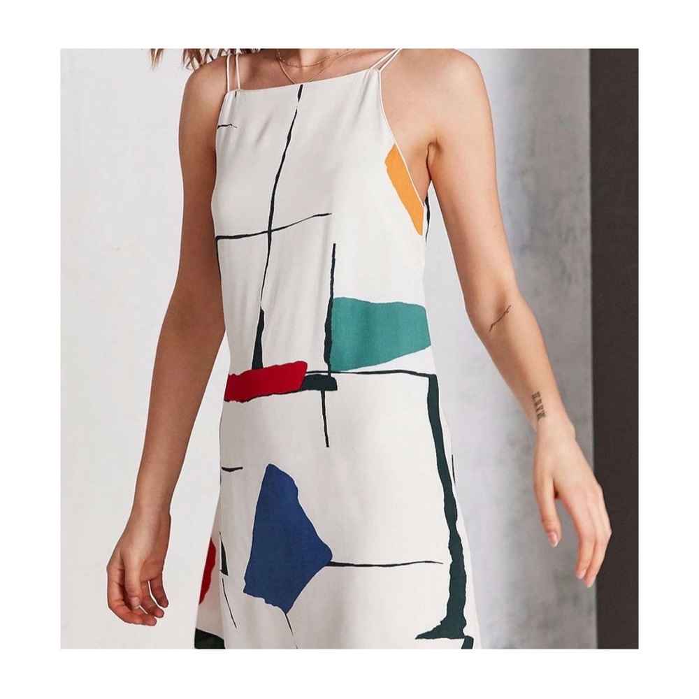 Urban Outfitters Printed Crepe Shift Mini Dress